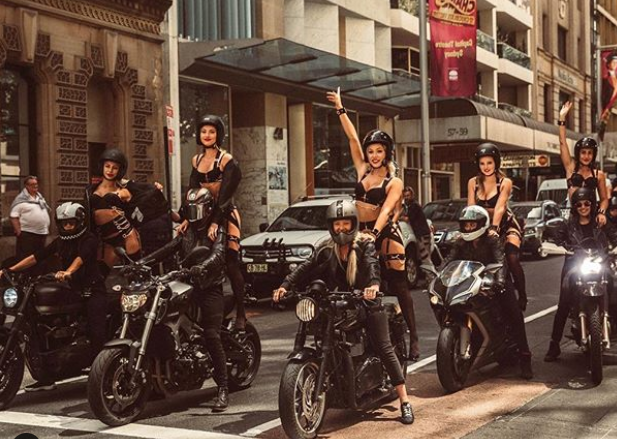 Lingerie models climb aboard motorcycles in notyourval Visordown